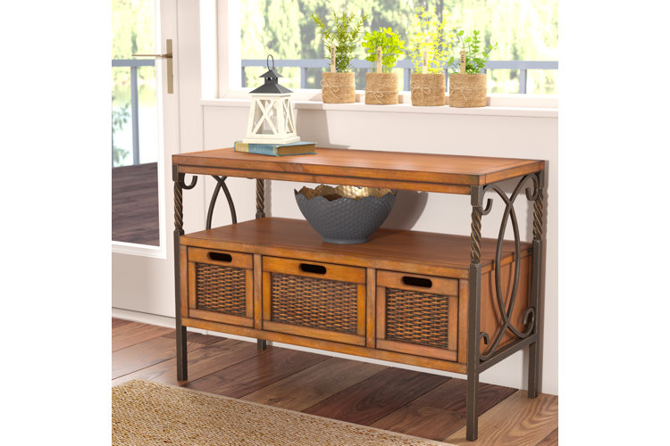 Oleary solid wood 2024 console table